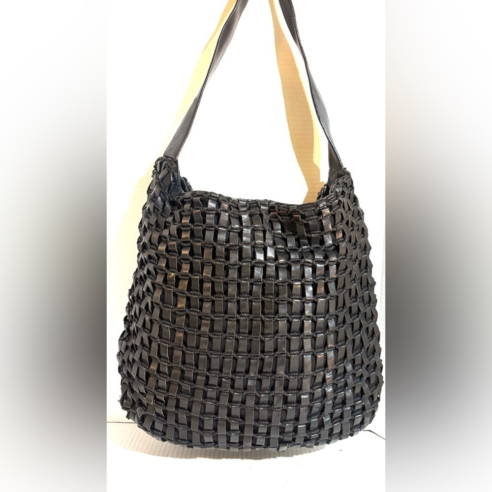 Banana Republic Black Woven Hobo Bag